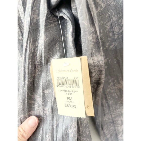 Coldwater Creek Jacket Size Medium Petite 100% Linen Gray Journey New NWT $89 - Picture 5 of 10